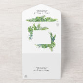 Invitation Tout En Un Mariage de feuillage de feuille tropicale (Dehors)