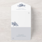 Invitation Tout En Un Mariage de feuillage Rose gris poussiéreux (Dehors)