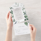 Invitation Tout En Un Mariage de feuilles botaniques et de verdure (Déchirure)