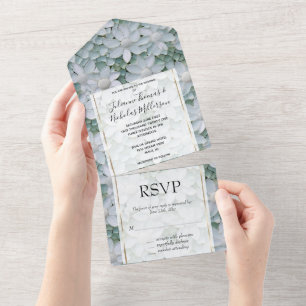 Invitation Tout En Un Mariage de fleurs de lotus blanches