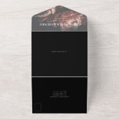 Invitation Tout En Un Mariage de fleurs gothiques noires foncées Moody (Dehors)