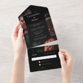 Invitation Tout En Un Mariage de fleurs gothiques noires foncées Moody (Déchirure)