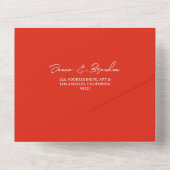 Invitation Tout En Un Mariage de fleurs rouges du pavot d'aquarelle (Verso)