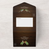 Invitation Tout En Un Mariage de forêt rustique aquarelle (Dehors)