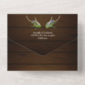 Invitation Tout En Un Mariage de forêt rustique aquarelle (Verso)