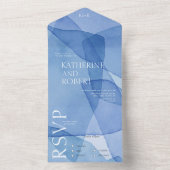 Invitation Tout En Un Mariage de formes d'aquarelles modernes (À l'intérieur)