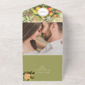 Invitation Tout En Un Mariage de fruits d'agrumes orange moderne (Dehors)