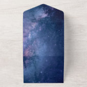Invitation Tout En Un Mariage de galaxie bleu foncé et violet (Dehors)