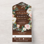 Invitation Tout En Un Mariage de germe de bois rustique (À l'intérieur)