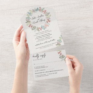 Invitation Tout En Un Mariage de germe de feuilles d'automne de l'Eucaly