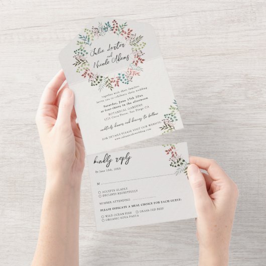 Invitation Tout En Un Mariage de germe de feuilles d'automne de l'Eucaly (Déchirure)