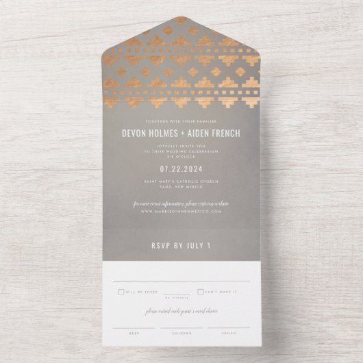 Invitation Tout En Un Mariage de Gleam sud-ouest (À l'intérieur)