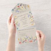 Invitation Tout En Un Mariage de jardin Fleur sauvage simple (Déchirure)