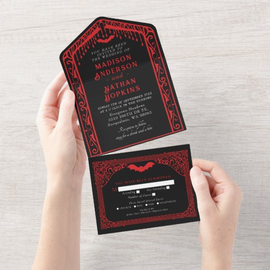 Invitation Tout En Un Mariage de la cathédrale gothique de Vampire (Déchirure)
