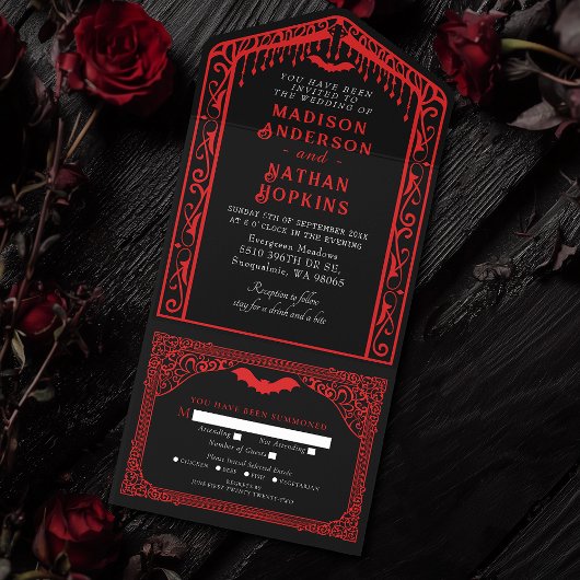 Invitation Tout En Un Mariage de la cathédrale gothique de Vampire