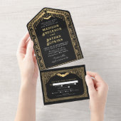 Invitation Tout En Un Mariage de la cathédrale gothique d'or Vampire (Déchirure)