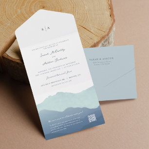 Invitation Tout En Un Mariage de la chaîne de montagnes