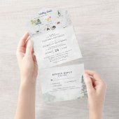 Invitation Tout En Un Mariage de la forêt rustique (Déchirure)