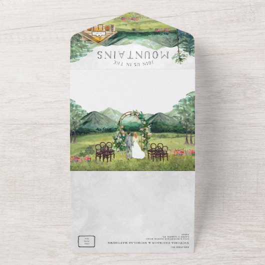 Invitation Tout En Un Mariage de la forêt rustique (Dehors)