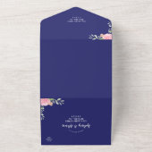 Invitation Tout En Un Mariage de la marine Spring Peony (Dehors)