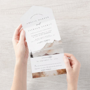 Invitation Tout En Un Mariage de la montagne d'automne tout en une invit