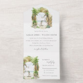 Invitation Tout En Un Mariage de la plage de sable de l'arc botanique cô (À l'intérieur)