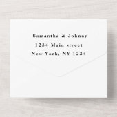 Invitation Tout En Un Mariage de la typographie photographique moderne (Verso)