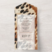 Invitation Tout En Un Mariage de la vache Brown de l'Ouest (À l'intérieur)