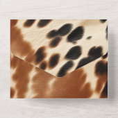 Invitation Tout En Un Mariage de la vache Brown de l'Ouest (Verso)