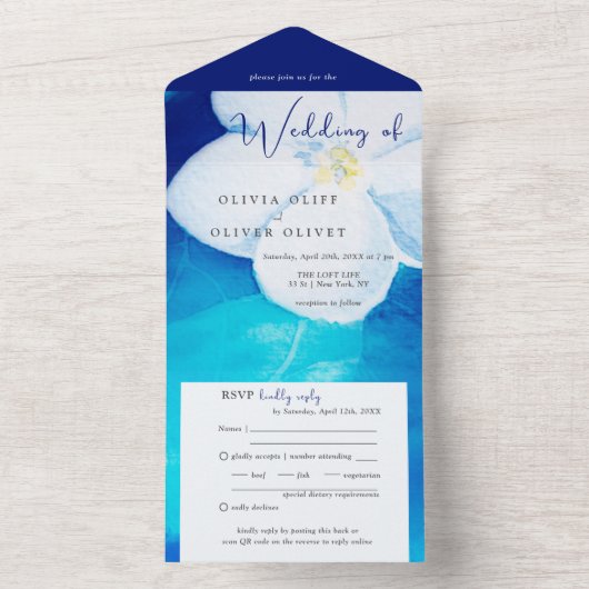 Invitation Tout En Un Mariage de l'amour printanière (À l'intérieur)