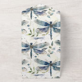 Invitation Tout En Un Mariage de libellules bleues (Dehors)