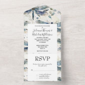 Invitation Tout En Un Mariage de libellules bleues (À l'intérieur)