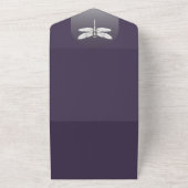 Invitation Tout En Un Mariage de libellules violettes foncées (Dehors)