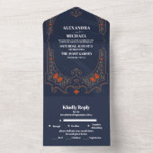 Invitation Tout En Un Mariage de livres vintage (À l'intérieur)