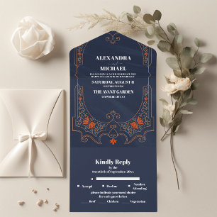 Invitation Tout En Un Mariage de livres vintage