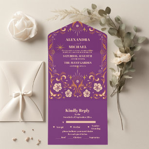 Invitation Tout En Un Mariage de livres vintage
