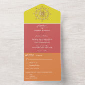 Invitation Tout En Un Mariage de Mandala d'or d'été (À l'intérieur)