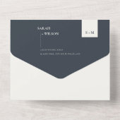 INVITATION TOUT EN UN MARIAGE DE MONOGRAMME BLANC NOIR SCANDI MINIMAL (Verso)