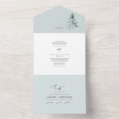 Invitation Tout En Un Mariage de monogramme de bois d'aquarelle (À l'intérieur)