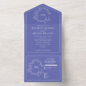 Invitation Tout En Un Mariage de monogramme de poitrine feuillue (À l'intérieur)