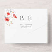 Invitation Tout En Un Mariage de Monogramme Fleur sauvage de Poppy (Verso)
