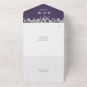 Invitation Tout En Un Mariage De Monogramme Floral De Sage Violet Et Lil (Dehors)
