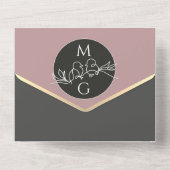 Invitation Tout En Un Mariage de monogramme moderne noir blanc (Verso)