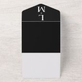 Invitation Tout En Un Mariage de monogramme noir simple contemporain (Dehors)