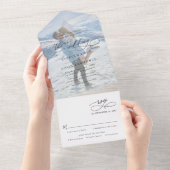 Invitation Tout En Un Mariage de monogramme photo moderne (Déchirure)