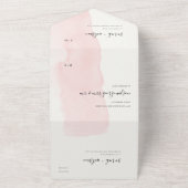 INVITATION TOUT EN UN MARIAGE DE MONOGRAMME ROSE BLANC MINIMAL BWATERCOL (Dehors)