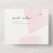 INVITATION TOUT EN UN MARIAGE DE MONOGRAMME ROSE BLANC MINIMAL BWATERCOL (Verso)