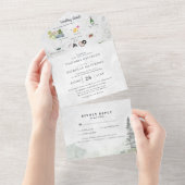 Invitation Tout En Un Mariage de montagne forestier rustique (Déchirure)