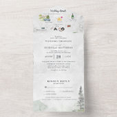 Invitation Tout En Un Mariage de montagne forestier rustique (À l'intérieur)