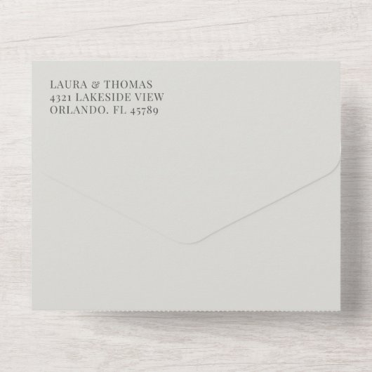 Invitation Tout En Un Mariage de Motif vert Sage Russe eucalyputus (Verso)